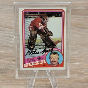 Eddie Mio Autographed 1984 Topps Hockey Card Detroit Red Wings Autographed